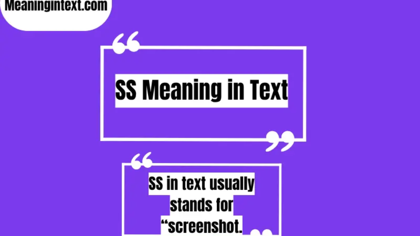SS Meaning in Text