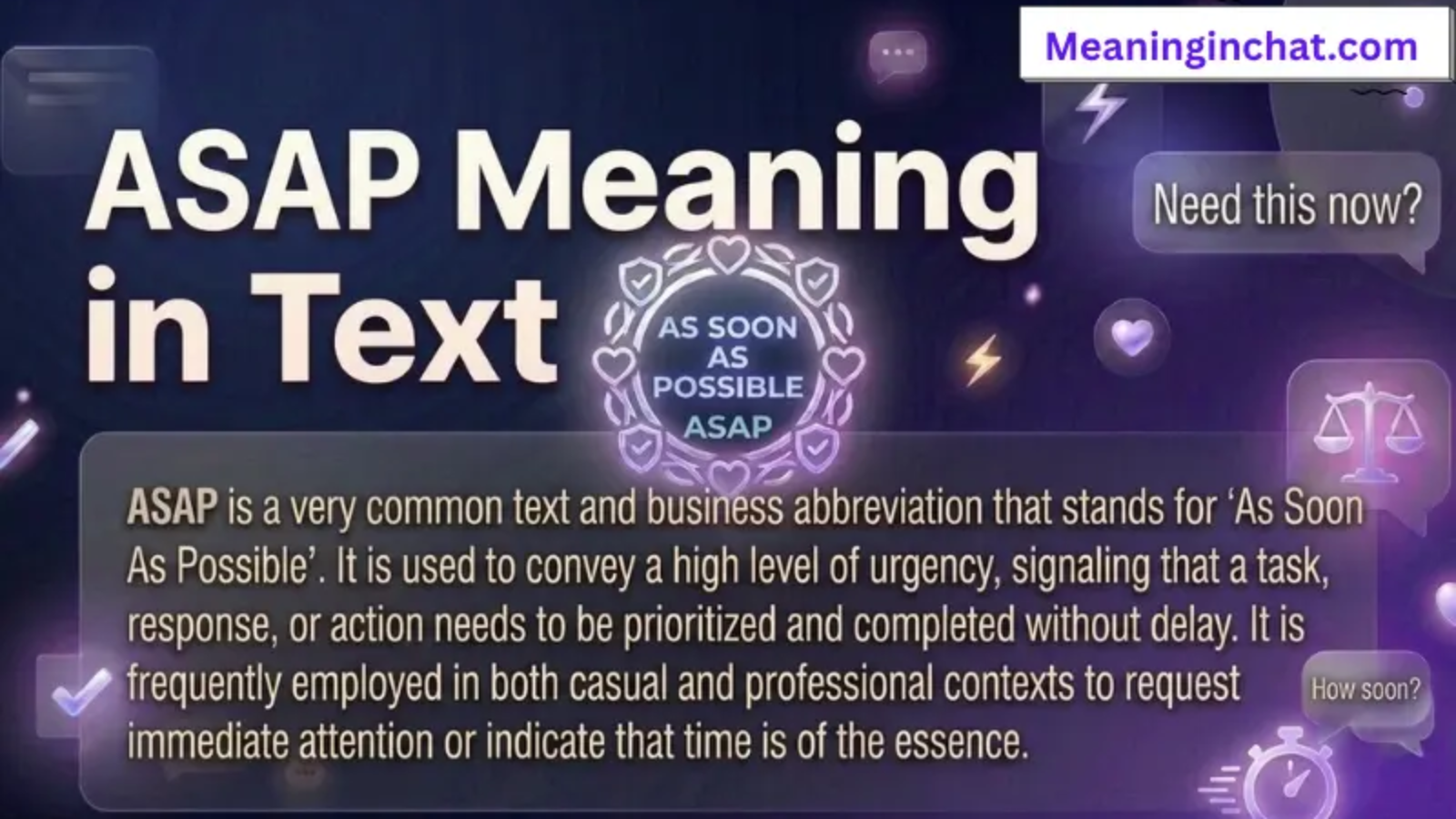 ASAP Meaning in Text