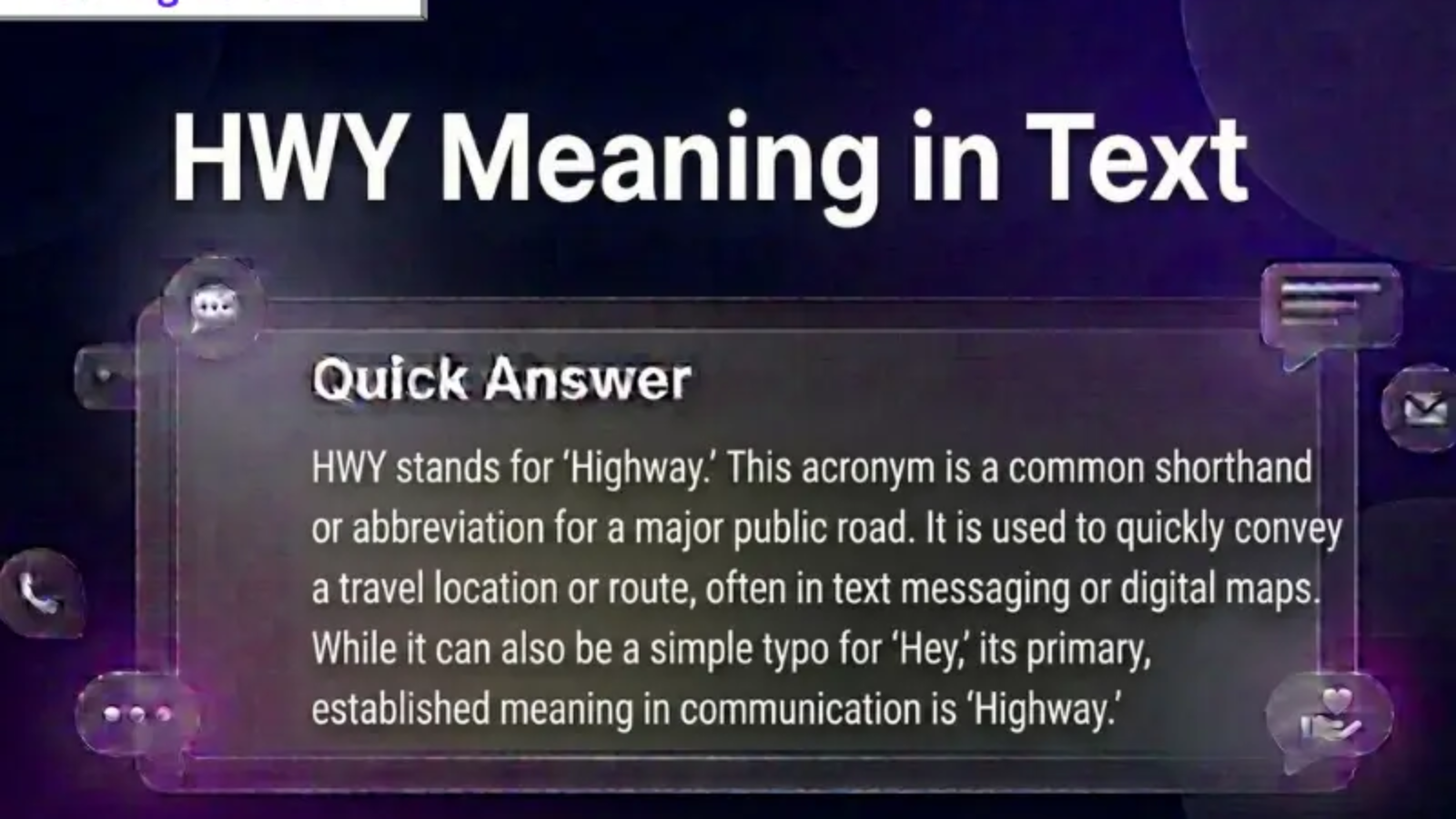 HWY Meaning in Text