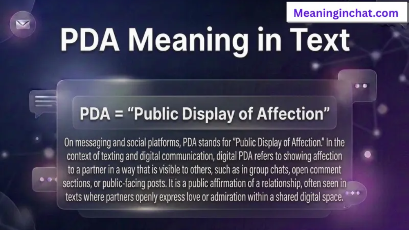 PDA Meaning in Text
