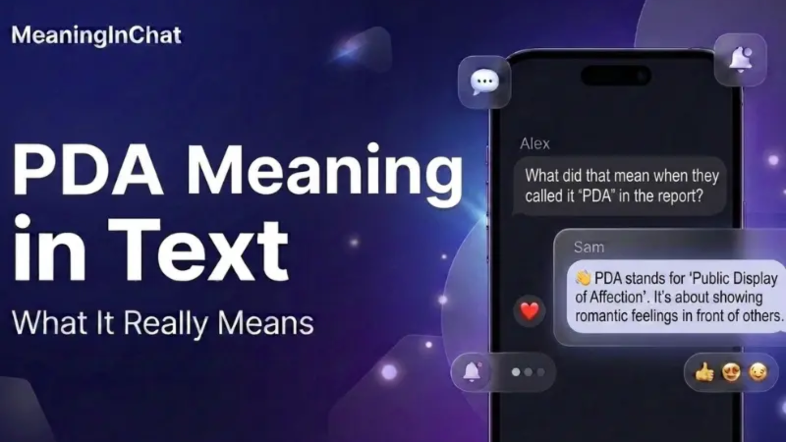 PDA Meaning in Text