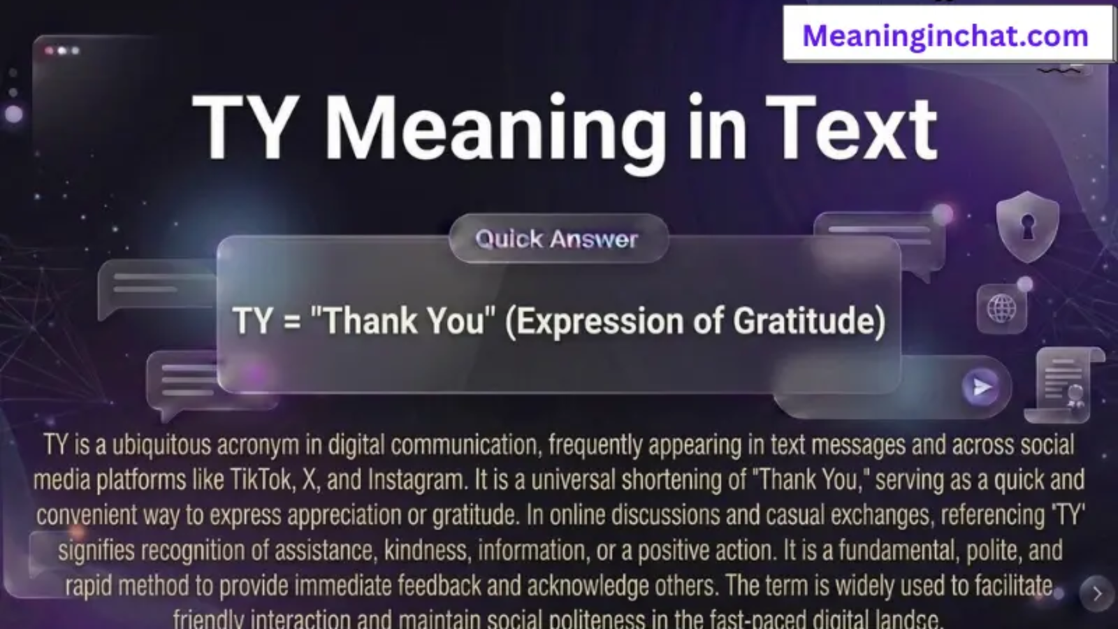 TY Meaning in Text