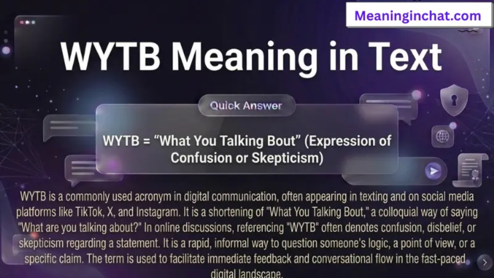 WYTB Meaning in Text